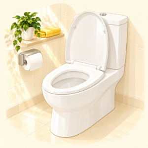 清潔な白い洋式トイレのイラスト